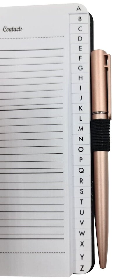 image 1 of Slim Tan Address Book & Pen
