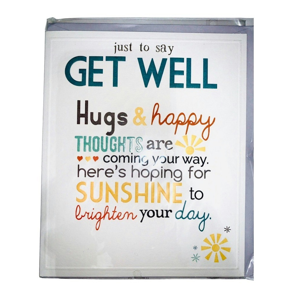Just To Say Get Well Greetings Card - White/Multicoloured - One Size