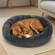 image 10 of Skylos Donut Dog Bed Soft Plush Calming Washable Large Pet Cat Mattress | Grey | 90 x 70cm | One Size