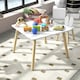 image 8 of AIYAPLAY 3 Pieces Toddler Table and Chair Set for Nursery, Playroom, Classroom White