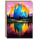 image 1 of Mount Fitz Roy Sunset Colourful Abstract Landscape Birthday Greeting Card