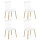 image 10 of COSTWAY Set of 4 Windsor Dining Chairs Kitchen Armless Black