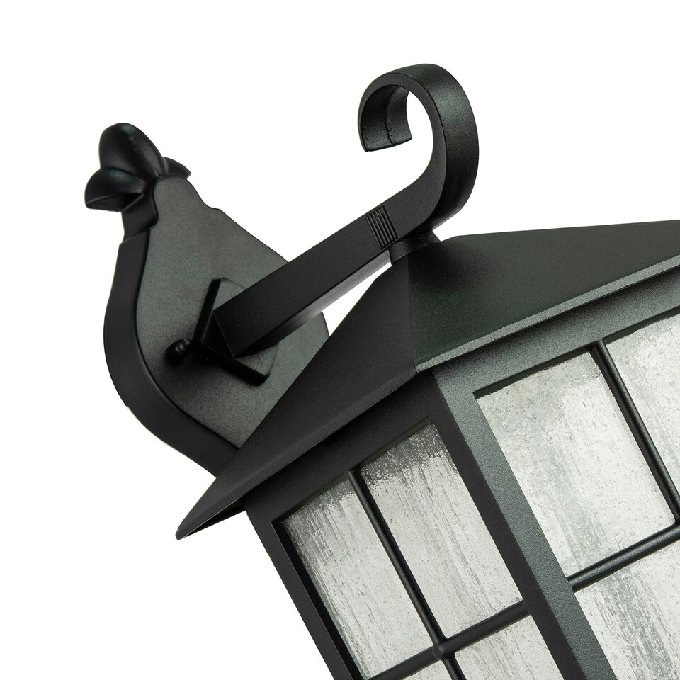 image 1 of Classic Matte Black Die-Cast Aluminium Metal Exterior Lantern Wall Light Fitting