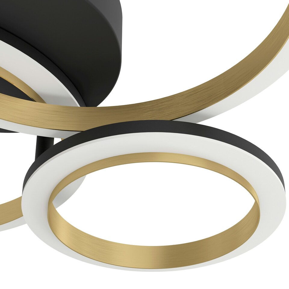 image 1 of EGLO Calliera Black & Brass Steel LED Circle Modern Ceiling Light