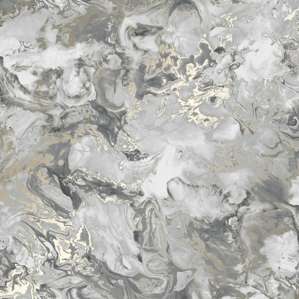 image 1 of Liquid Marble Wallpaper in Grey and Gold | Grey | Grey And Gold | 53cm x 10m