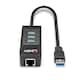 image 1 of LINDY USB 3.1 Type A to Gigabit LAN 3 Port Type A Hub Adapter for Ultrabook and Tablet, Black