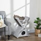 image 7 of PawHut Two Tier Plush Folding Cat Tree Tower with Scratching Post Grey