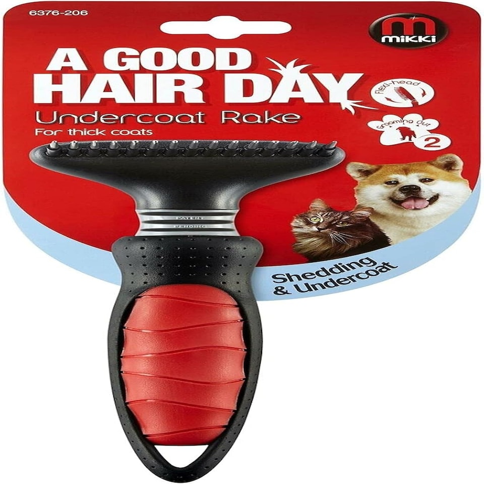 Mikki Dog, Puppy Grooming Undercoat Rake - Dematting Tool Removes Matts - for Thick Coats
