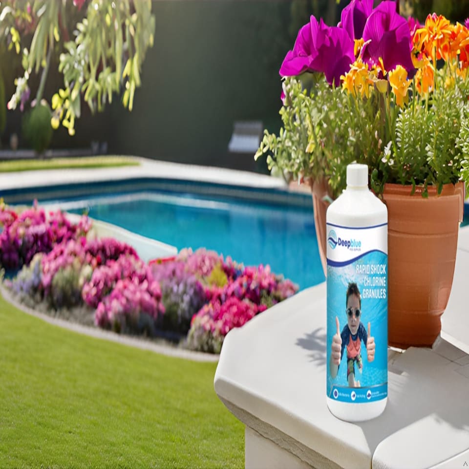 image 1 of 1Kg Deep Blue Pro Rapid Shock Chlorine Granules quick acting great for hot tubs and spas