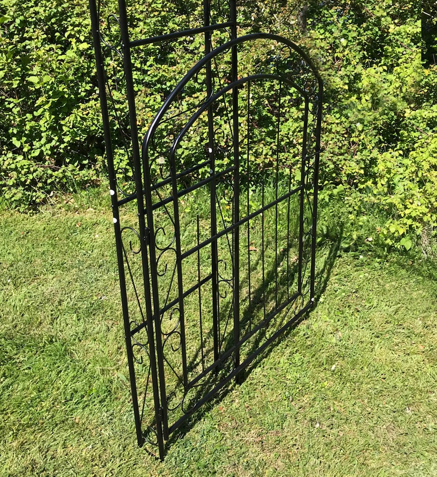image 1 of Metal Windsor Garden Arch with Gate and Fixing Pegs