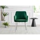 image 3 of Furniturebox 2x Calla Green Velvet Dining Chairs with Silver Chrome Legs