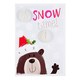 image 1 of Christmas Card Snow Time Cute Bear in a Santa Hat