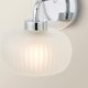 image 5 of ValueLights Amaia Pair Chrome IP44 Frosted Ribbed Glass Wall Lights | Chrome
