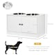 image 7 of PawHut Raised Dog Bowls for Large Dogs Feeding Station w/ Stand, Storage - White