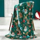 image 1 of Catherine Lansfield Christmas Icons Cosy Fleece 130x170cm Blanket Throw Green Green