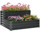 image 1 of Outsunny 2 Tier Galvanised Raised Garden Bed Planter Box Open Bottom