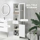 image 4 of kleankin Storage Cabinet Organizer Tower with Multiple Shelves & Drawer, White