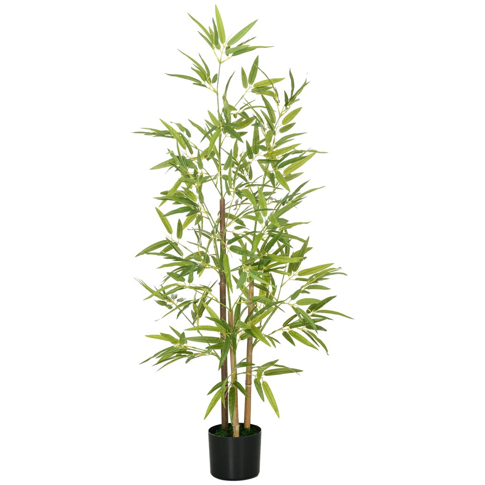 image 1 of HOMCOM Decorative Artificial Plants Bamboo in Pot Fake Plants for Home Indoor Decor,120 cm