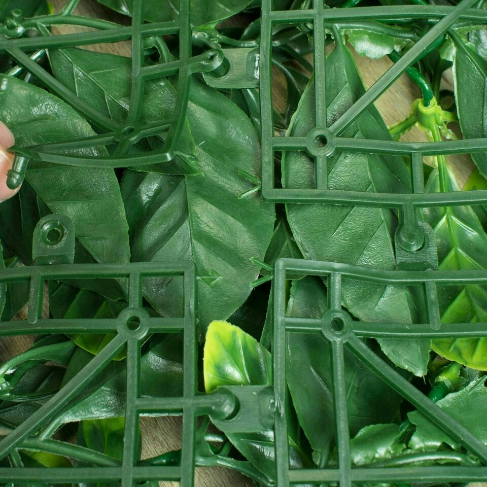 image 1 of Primrose Laurel Leaf Artificial Garden Patio Outdoor Hedge Panels 50cm x 50cm
