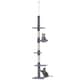 image 6 of PawHut Floor to Ceiling Cat Tree 5-Tier Climbing Tower Scratching Post Grey