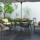 image 2 of Outsunny Garden Dining Table with Steel Frame and Slatted Top