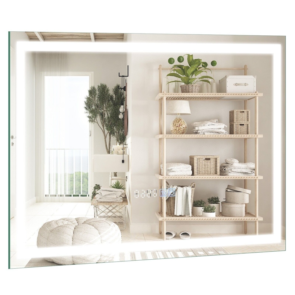 image 1 of COSTWAY 60 x 40 CM LED Lighted Bathroom Mirror Wall Mounted