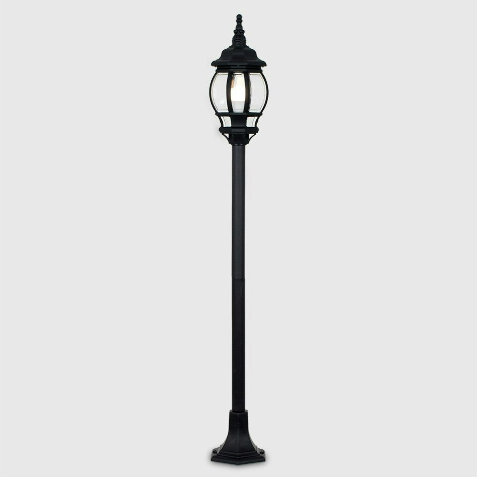 image 1 of ValueLights Black Outdoor Bollard Light with 6W Warm White Bulb Black