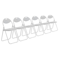 Harbour Housewares Padded Folding Chairs - White - Pack of 6 | White | White