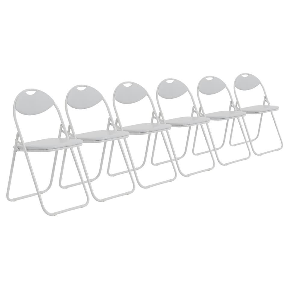 image 1 of Harbour Housewares Padded Folding Chairs - White - Pack of 6 | White | White