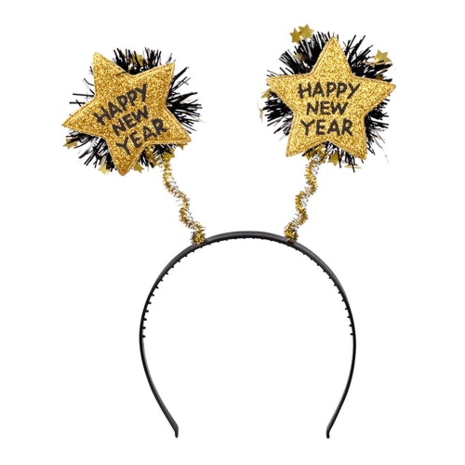 image 1 of Assorted Happy New Year Sparkling Tiara Headband Fancy Dress