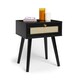 image 1 of VonHaus Whitworth 1 Drawer Black and Cane Side Table