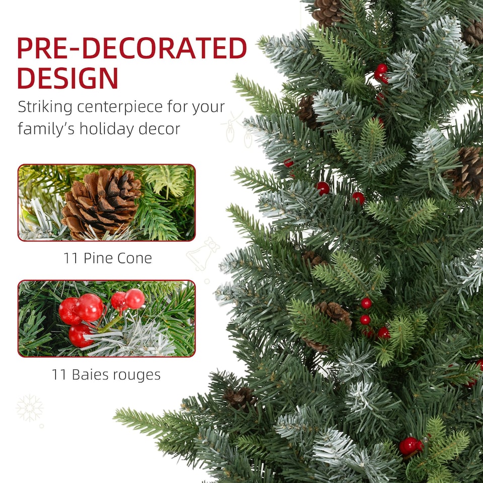 image 1 of HOMCOM 2 Pieces 3' Prelit Artificial Tabletop Christmas Trees, LED Display