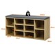 image 2 of COSTWAY Wooden Shoe Bench Shoe Storage Organizer N/A