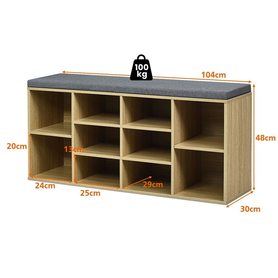 image 1 of COSTWAY Wooden Shoe Bench Shoe Storage Organizer N/A