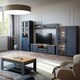 image 4 of Bohol Narrow Display Cabinet inc. 2x LED Lights in Riviera Oak/Navy