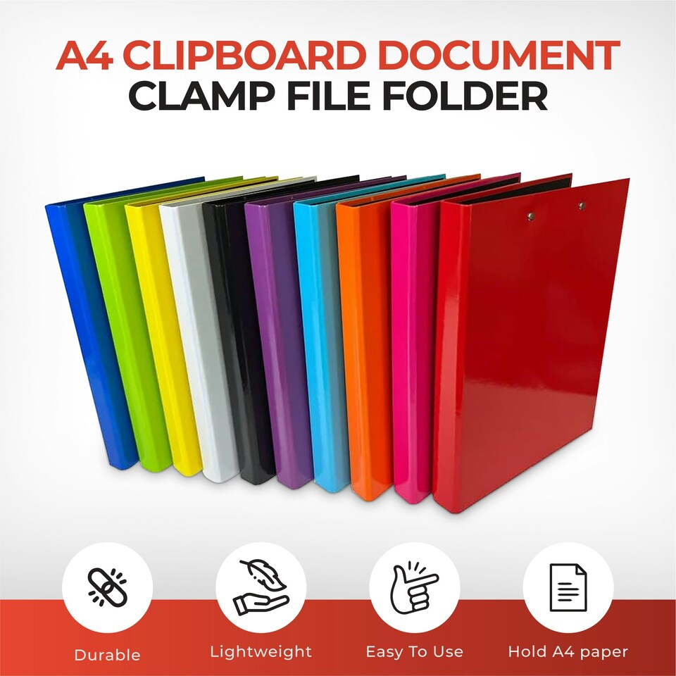 image 1 of Pink A4 Clipboard Document Clamp File Folder