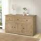 image 2 of Panama Sideboard 3 Door 3 Drawer Solid Pine Wood Waxed Oak Finish