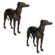 image 1 of Greyhound Whippet Dog Cast Iron Statue Figure Trophy Ornament Sculpture Pair
