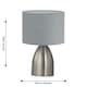 image 5 of First Choice Lighting Valentina Brushed Chrome Touch Lamp with Grey Shade Silver | Grey