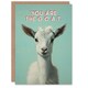 image 1 of Cute Greatest Time G.O.A.T. Goat Him Her Birthday Card