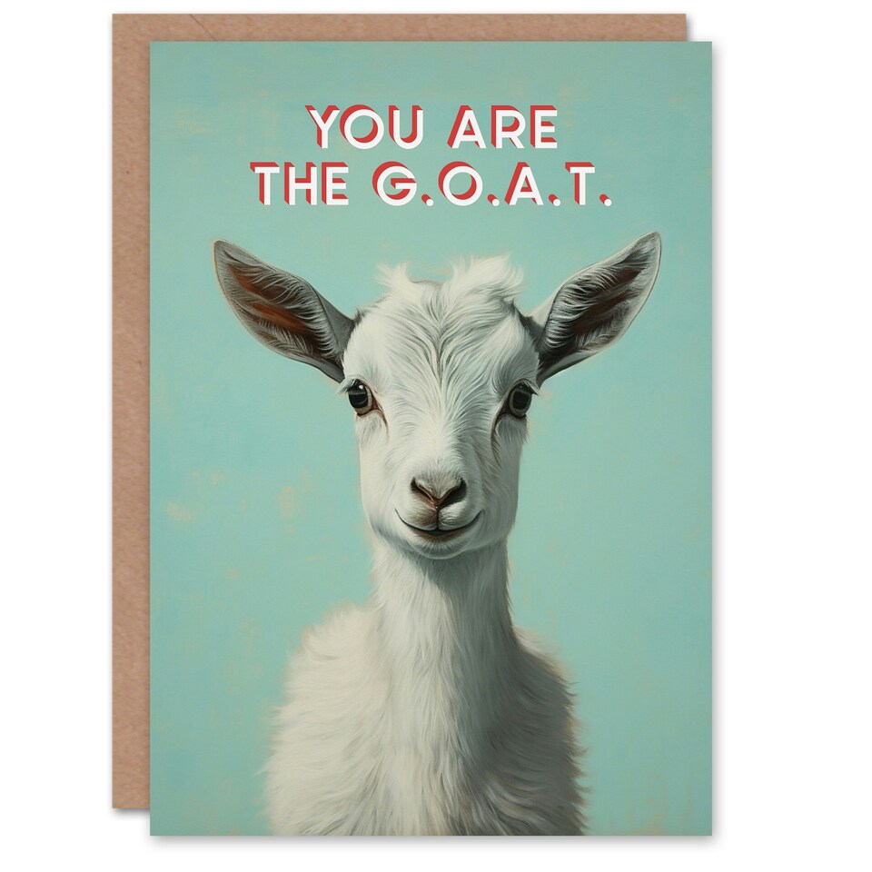 image 1 of Cute Greatest Time G.O.A.T. Goat Him Her Birthday Card