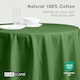 image 2 of Homescapes Plain Cotton Dark Green Tablecloth - 178 cm Round Green