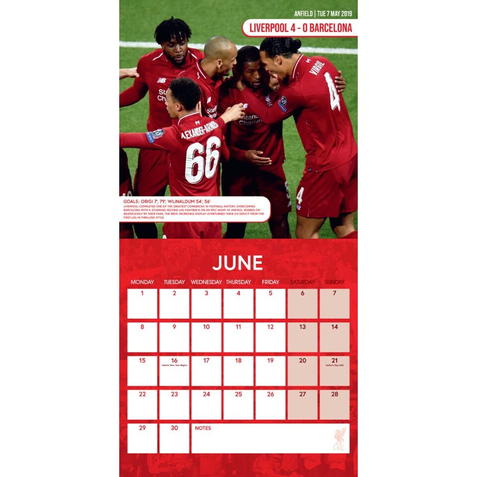 image 1 of LIVERPOOL FC LEGENDS 2026 SQUARE CALENDAR