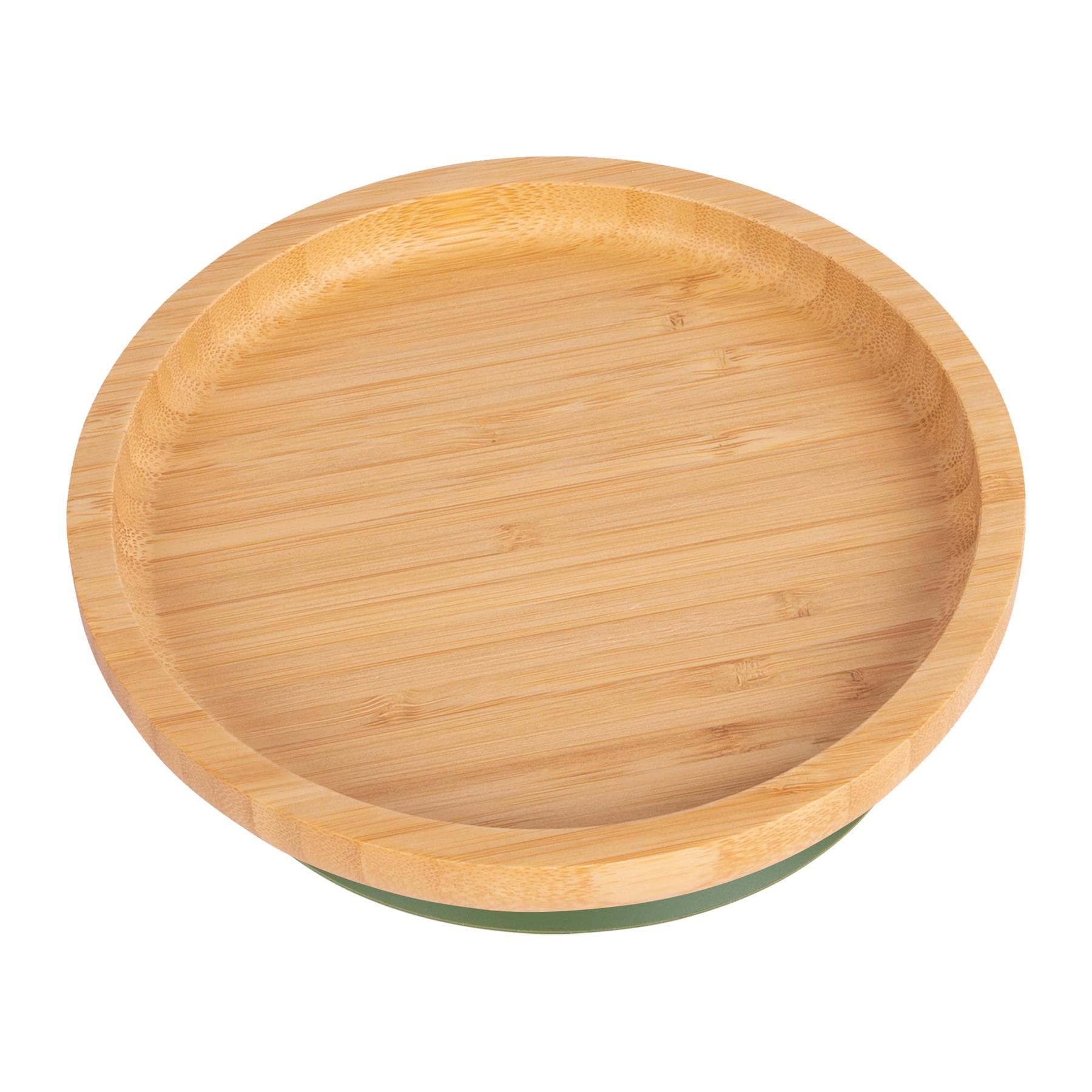 Tiny Dining Round Bamboo Baby Suction Plate in Light Green
