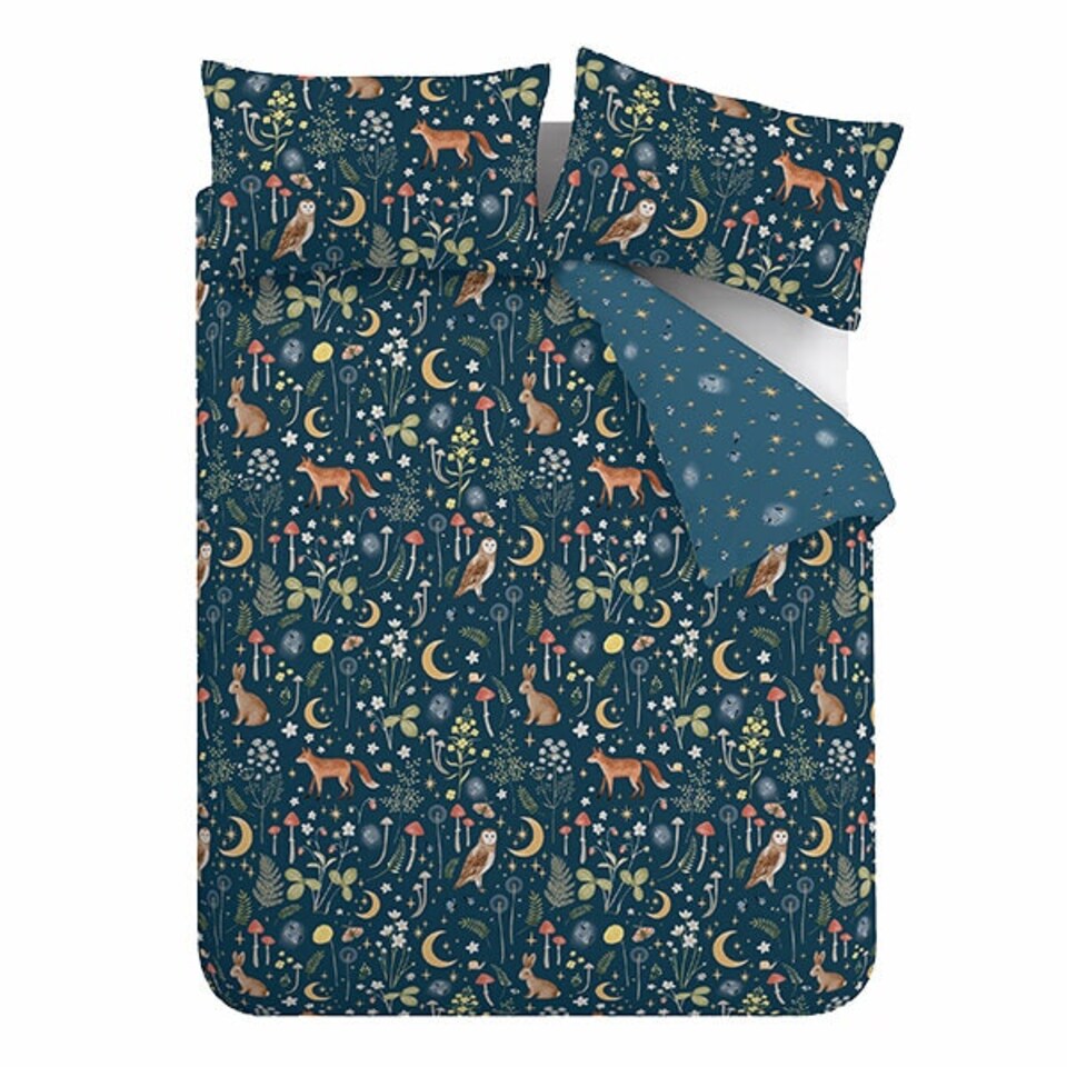 image 1 of Catherine Lansfield Enchanted Twilight King Duvet Set Navy Blue | King