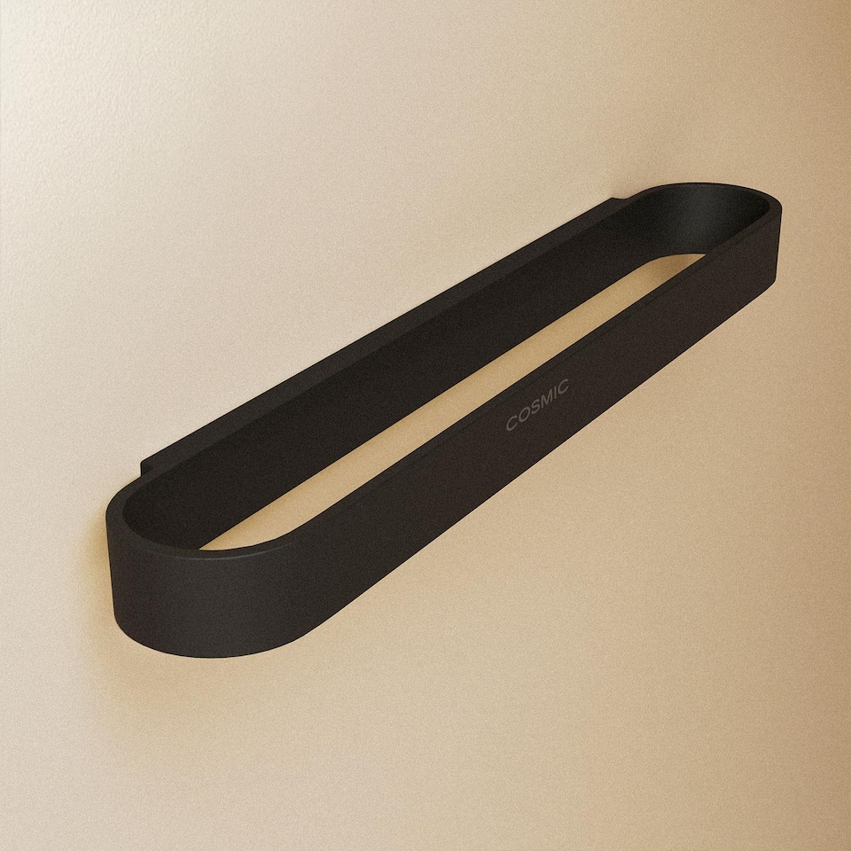 image 1 of COSMIC Towel ring 40cm, Wall Mounted Matt Black Compatible with ALIFE Collection