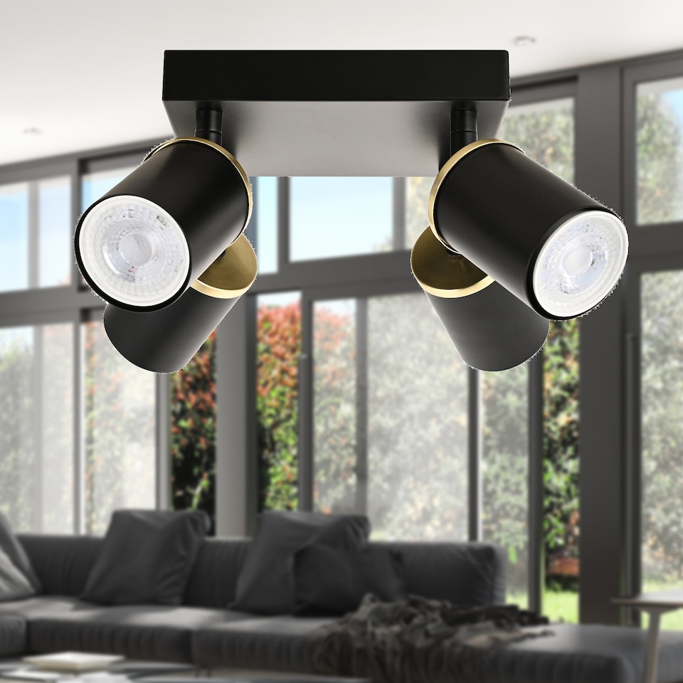 image 1 of Larbert - Black 4 Way Adjustable Spotlight Fitting