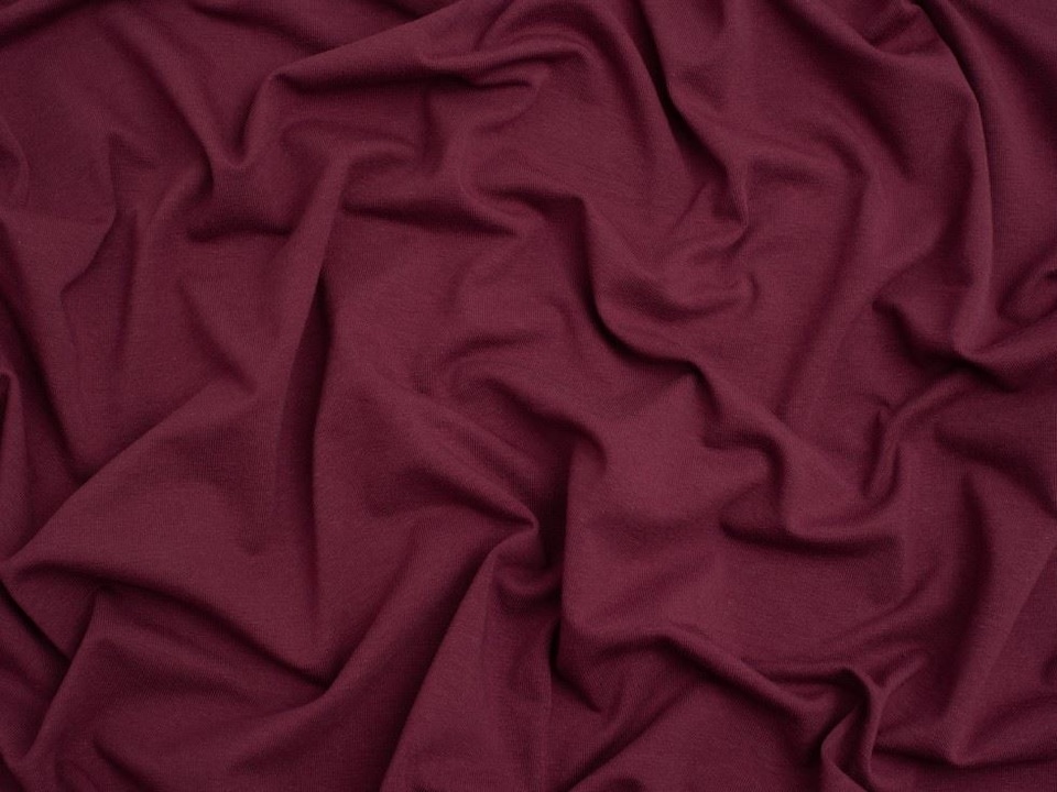 Minerva Core Range Wine Cotton Lycra Jersey Stretch Knit Fabric for Dressmaking, 150cm / 59" Wide - per metre