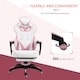 image 5 of Vinsetto Gaming Chair Ergonomic Reclining Manual Footrest Wheels Stylish Pink