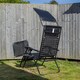 image 9 of Multi Position Garden Gravity Relaxer Chair Sun Lounger with Sun Canopy in Black | Black | Black